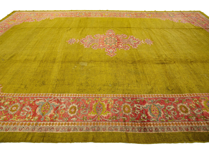 Antique Persian Mahal Wool Rug 12 X 18
