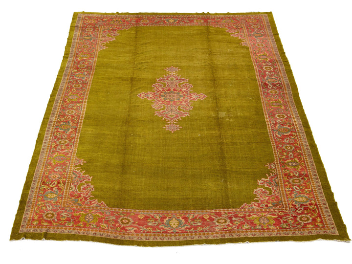 Antique Persian Mahal Wool Rug 12 X 18