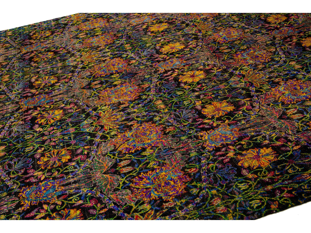 Modern Sari Silk Rug 9 X 12