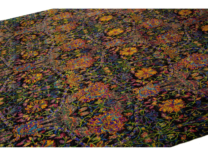 Modern Sari Silk Rug 9 X 12