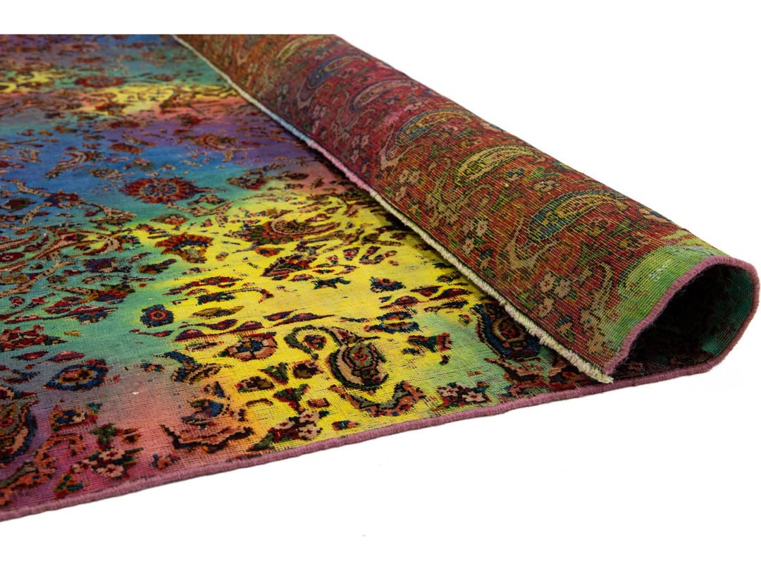 Antique Overdyed Wool Rug 7 X 10