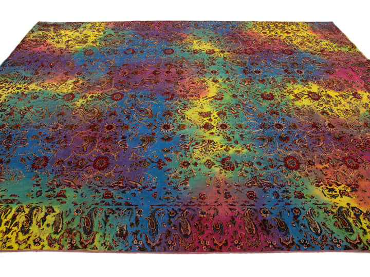 Antique Overdyed Wool Rug 7 X 10