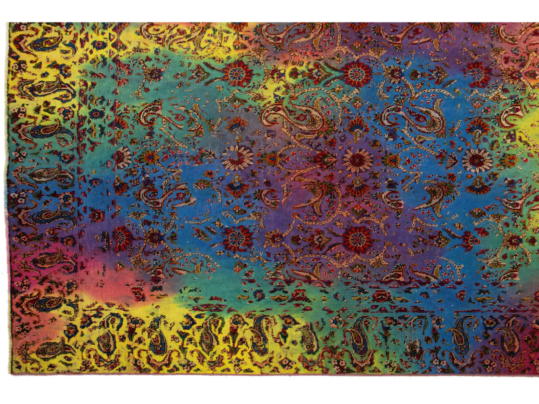 Antique Overdyed Wool Rug 7 X 10