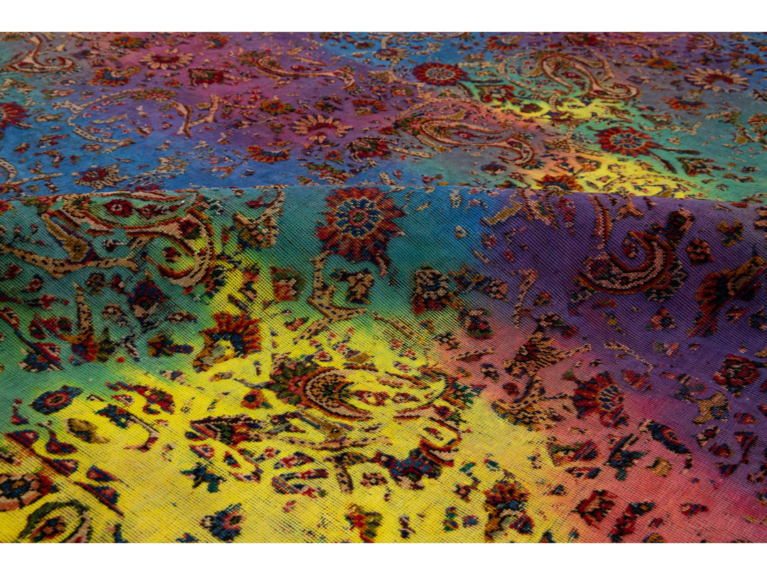 Antique Overdyed Wool Rug 7 X 10