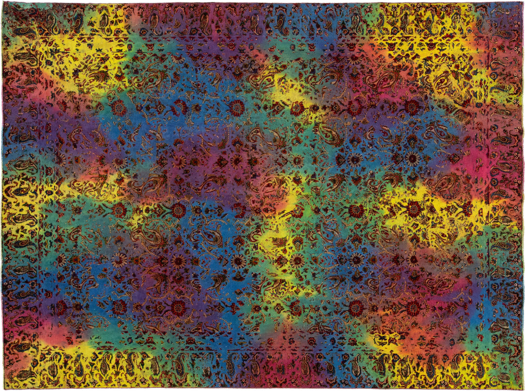 Antique Overdyed Wool Rug 7 X 10