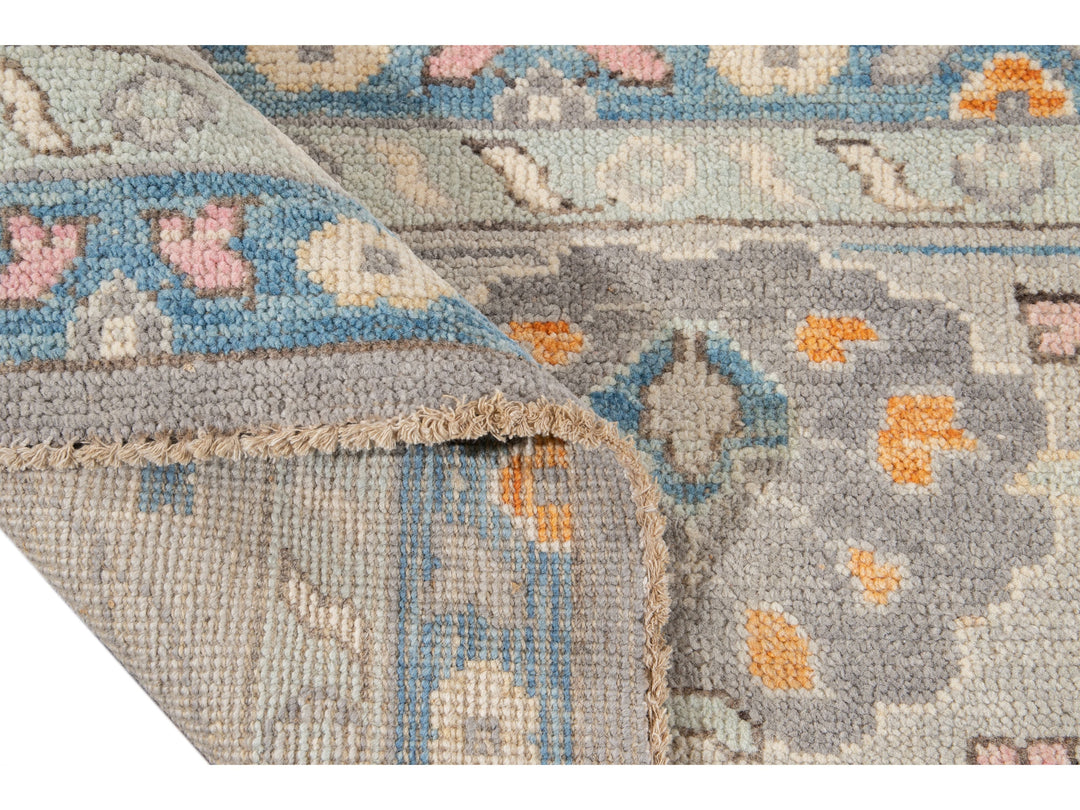 Modern Oushak Wool Rug 13 X 15
