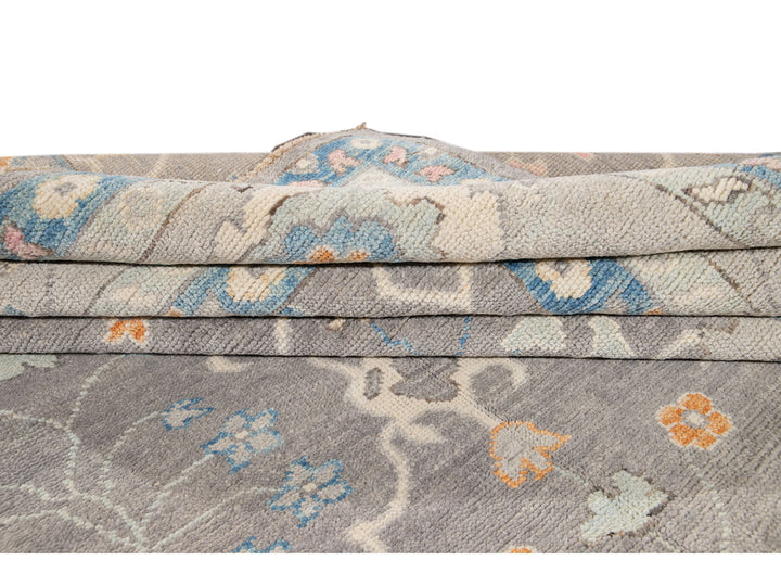 Modern Oushak Wool Rug 13 X 15