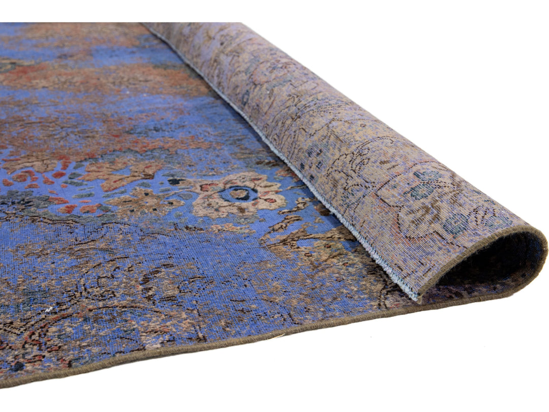 Antique Overdyed Wool Rug 7 X 12