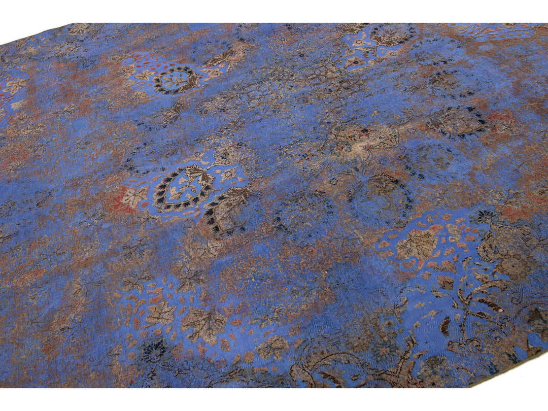 Antique Overdyed Wool Rug 7 X 12