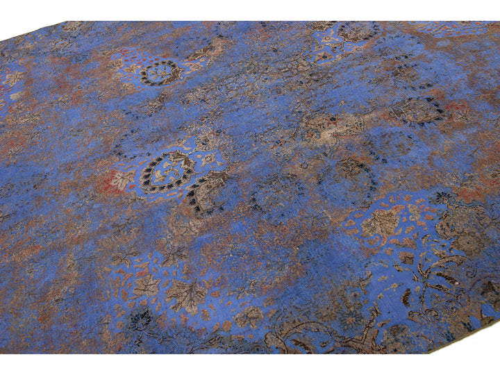 Antique Overdyed Wool Rug 7 X 12