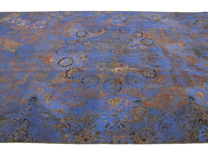 Antique Overdyed Wool Rug 7 X 12