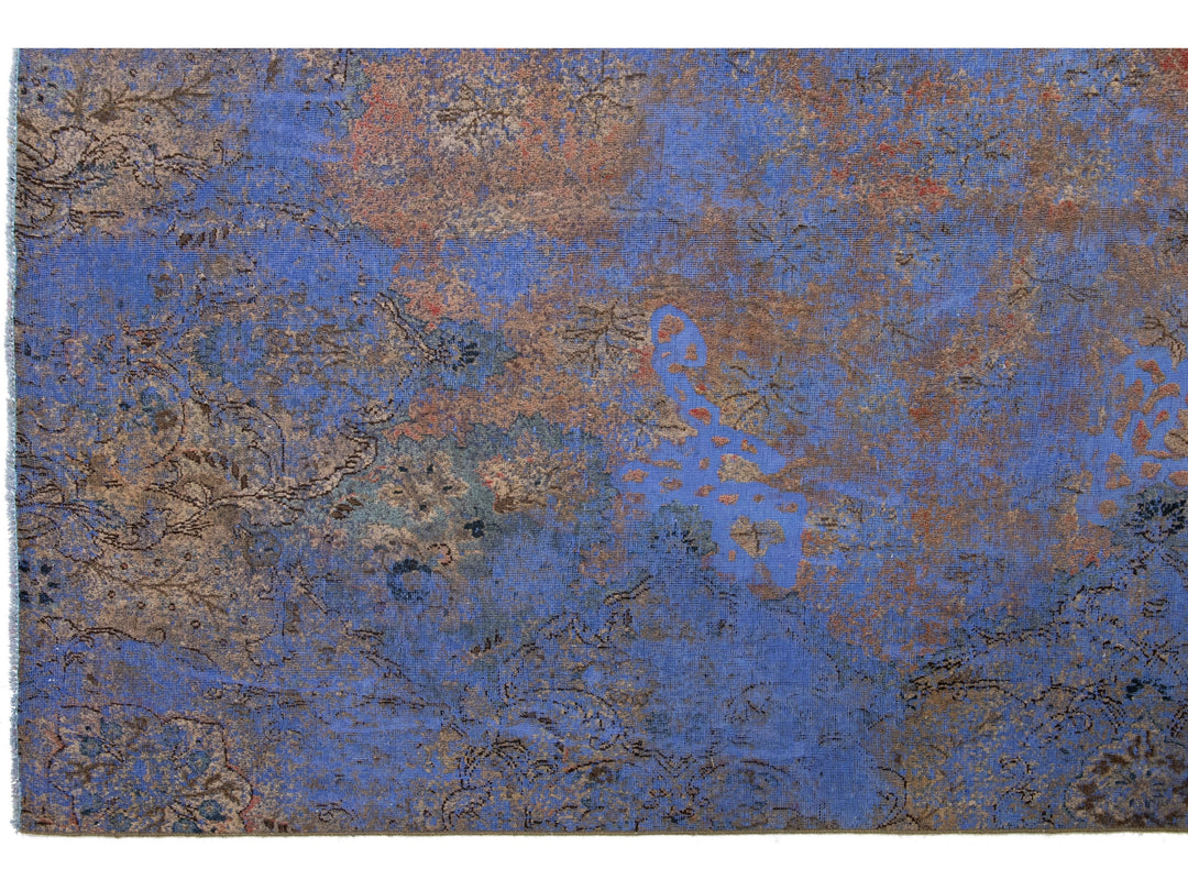 Antique Overdyed Wool Rug 7 X 12