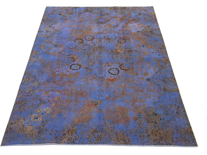 Antique Overdyed Wool Rug 7 X 12