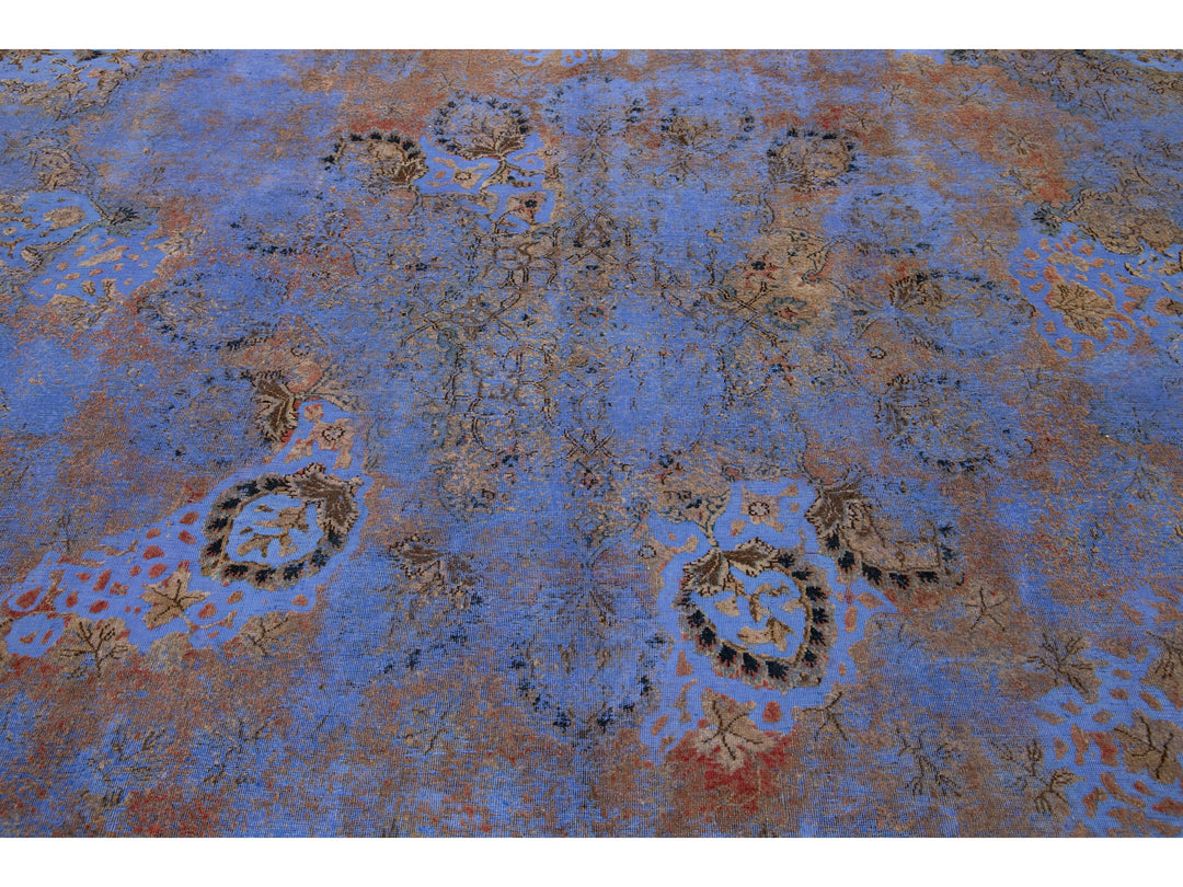 Antique Overdyed Wool Rug 7 X 12