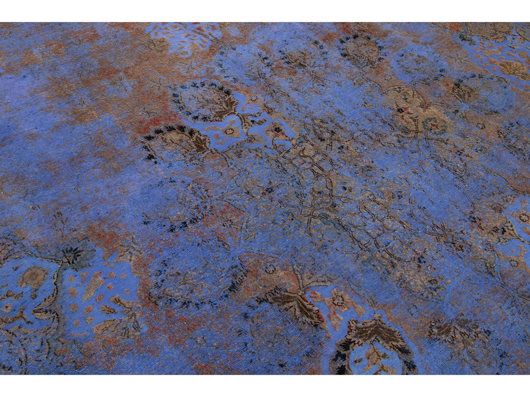 Antique Overdyed Wool Rug 7 X 12