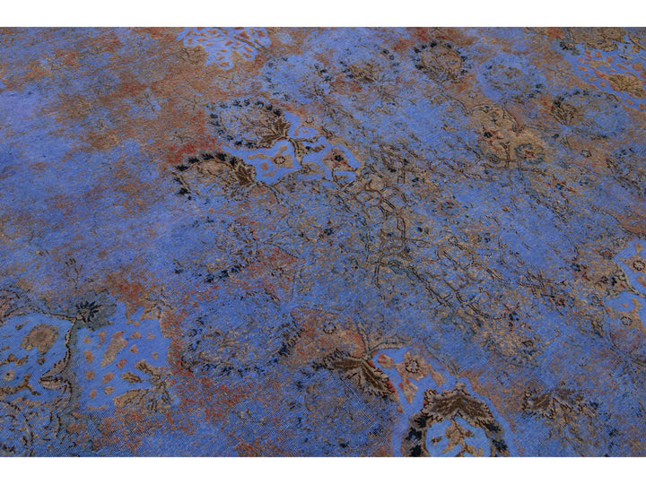 Antique Overdyed Wool Rug 7 X 12