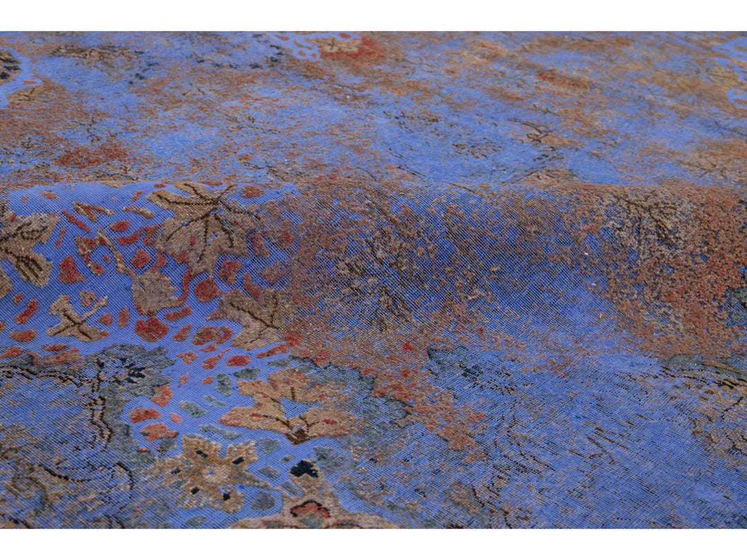 Antique Overdyed Wool Rug 7 X 12