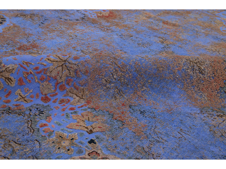 Antique Overdyed Wool Rug 7 X 12