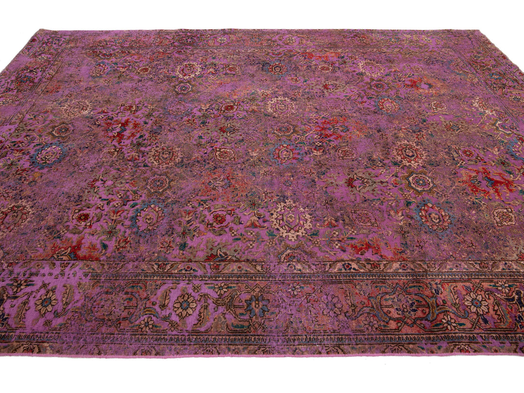 Antique Overdyed Wool Rug 7 X 10