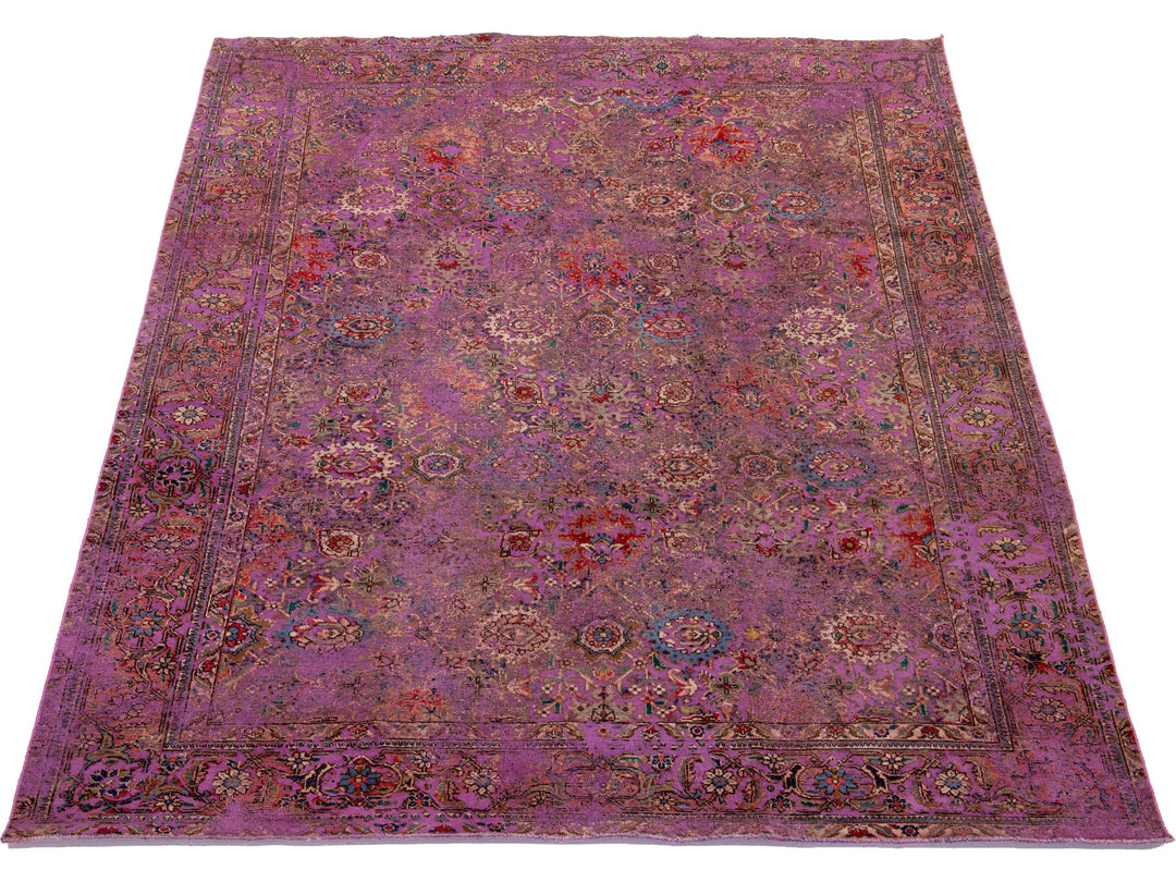 Antique Overdyed Wool Rug 7 X 10