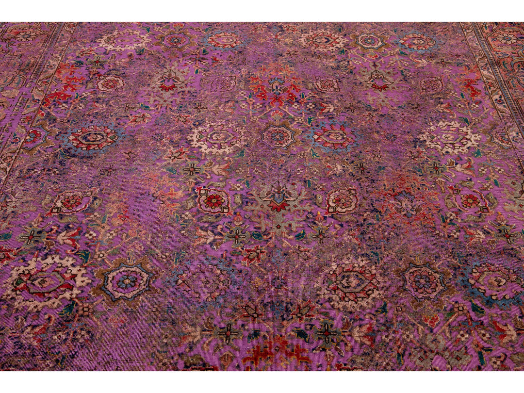 Antique Overdyed Wool Rug 7 X 10