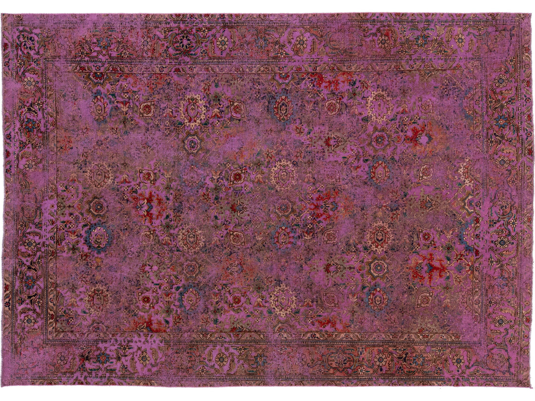 Antique Overdyed Wool Rug 7 X 10
