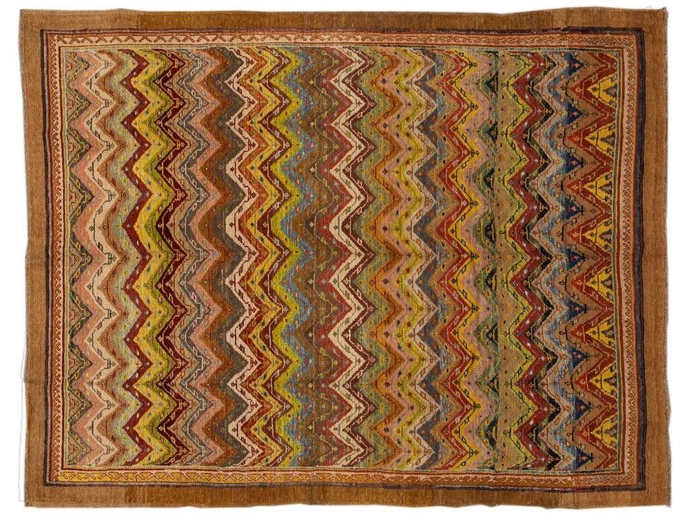 Vintage Persian Tribal Wool Rug 7 X 9