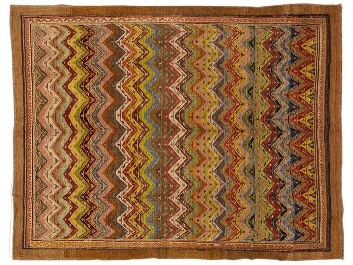 Vintage Persian Tribal Wool Rug 7 X 9