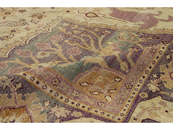 Antique Agra Wool Rug 10 X 21