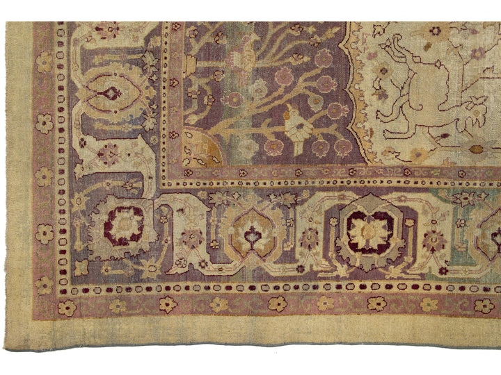 Antique Agra Wool Rug 10 X 21