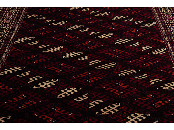 Vintage Afghan Wool Rug 7 X 13