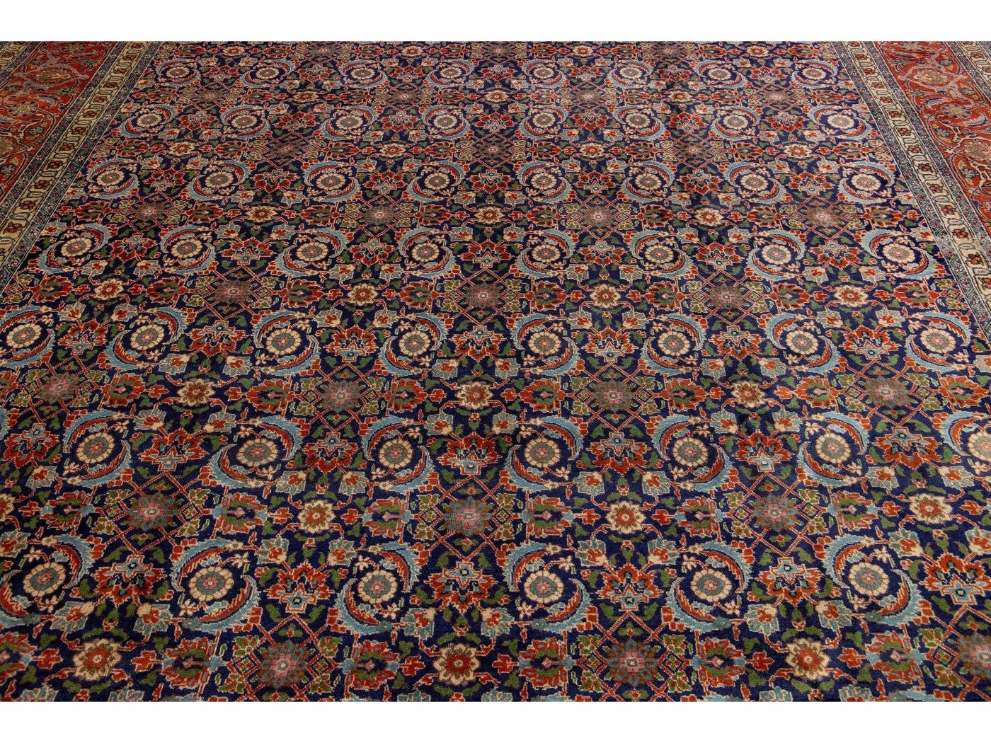 Antique Tabriz Wool Rug 10 X 13