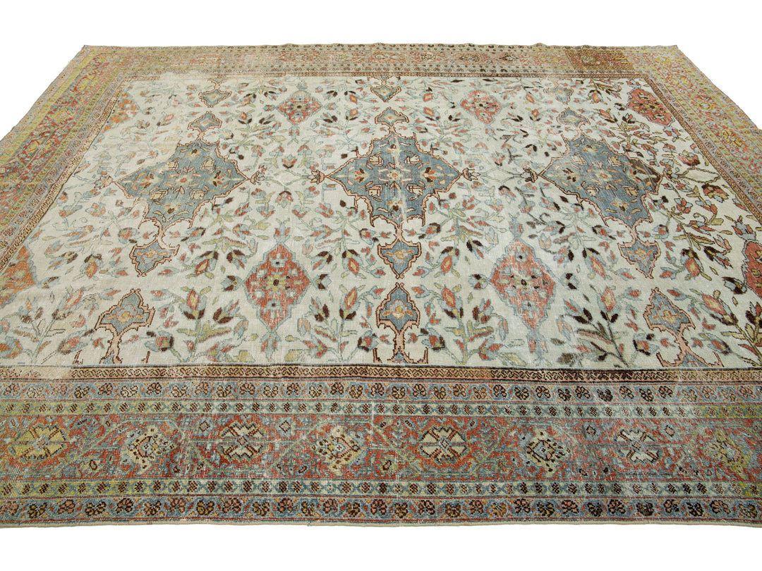 Antique Mahal Wool Rug 9 X 12