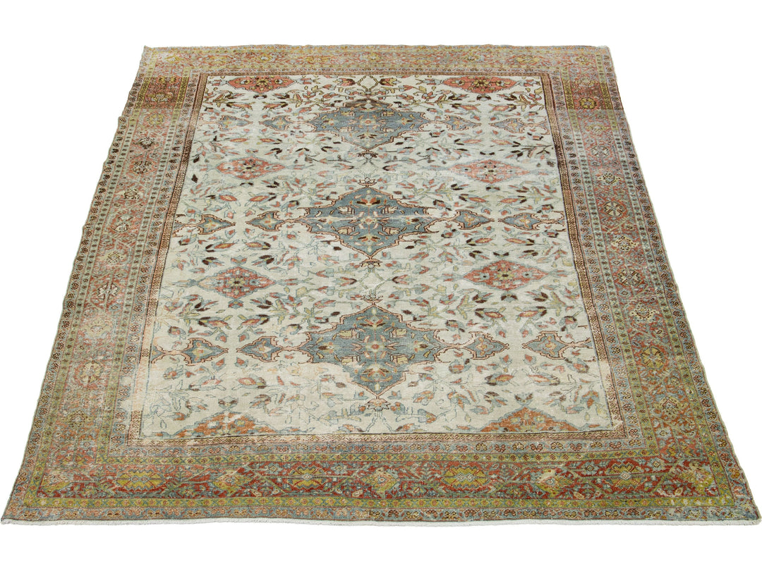 Antique Mahal Wool Rug 9 X 12