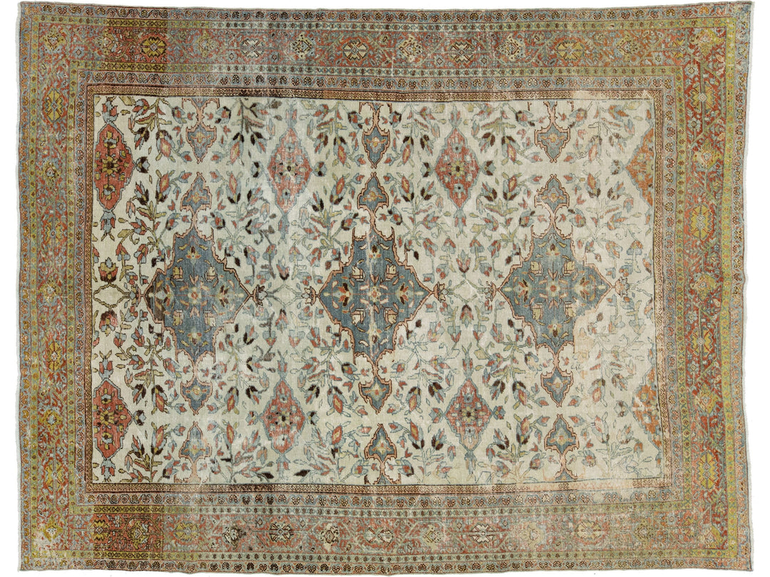 Antique Mahal Wool Rug 9 X 12