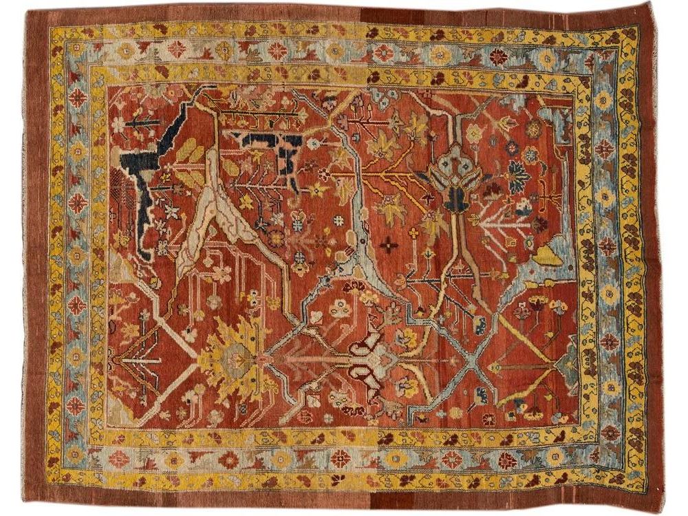 Vintage Bakshaish Wool Rug 7 X 9