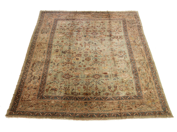 Antique Turkish Oushak Wool Rug 13 X 18