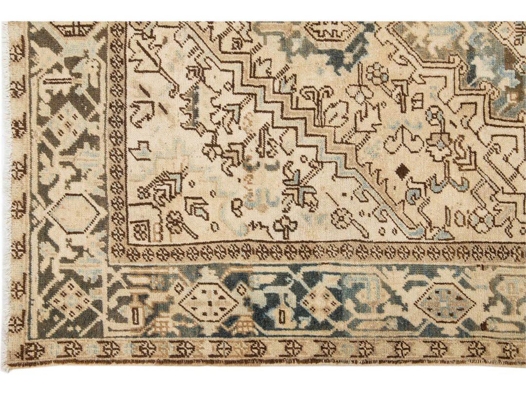 Antique Heriz Wool Rug 6 X 9