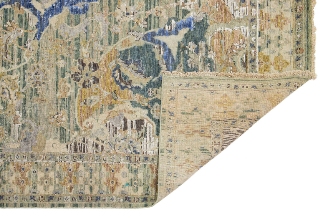 Modern Indian Wool and Silk Rug 8 X 10