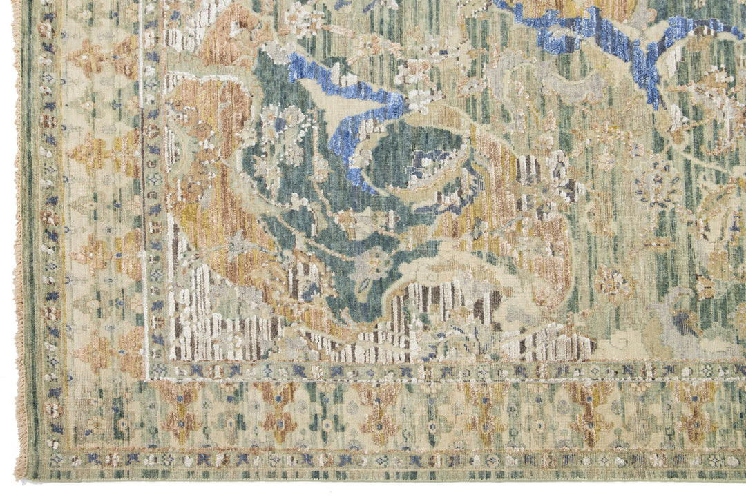 Modern Indian Wool and Silk Rug 8 X 10