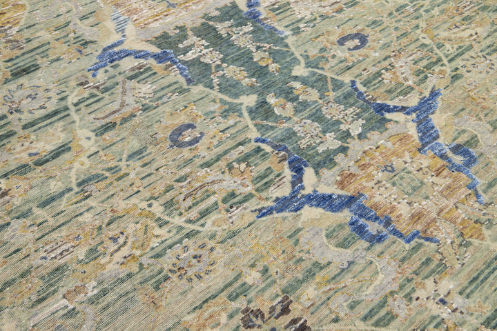 Modern Indian Wool and Silk Rug 8 X 10
