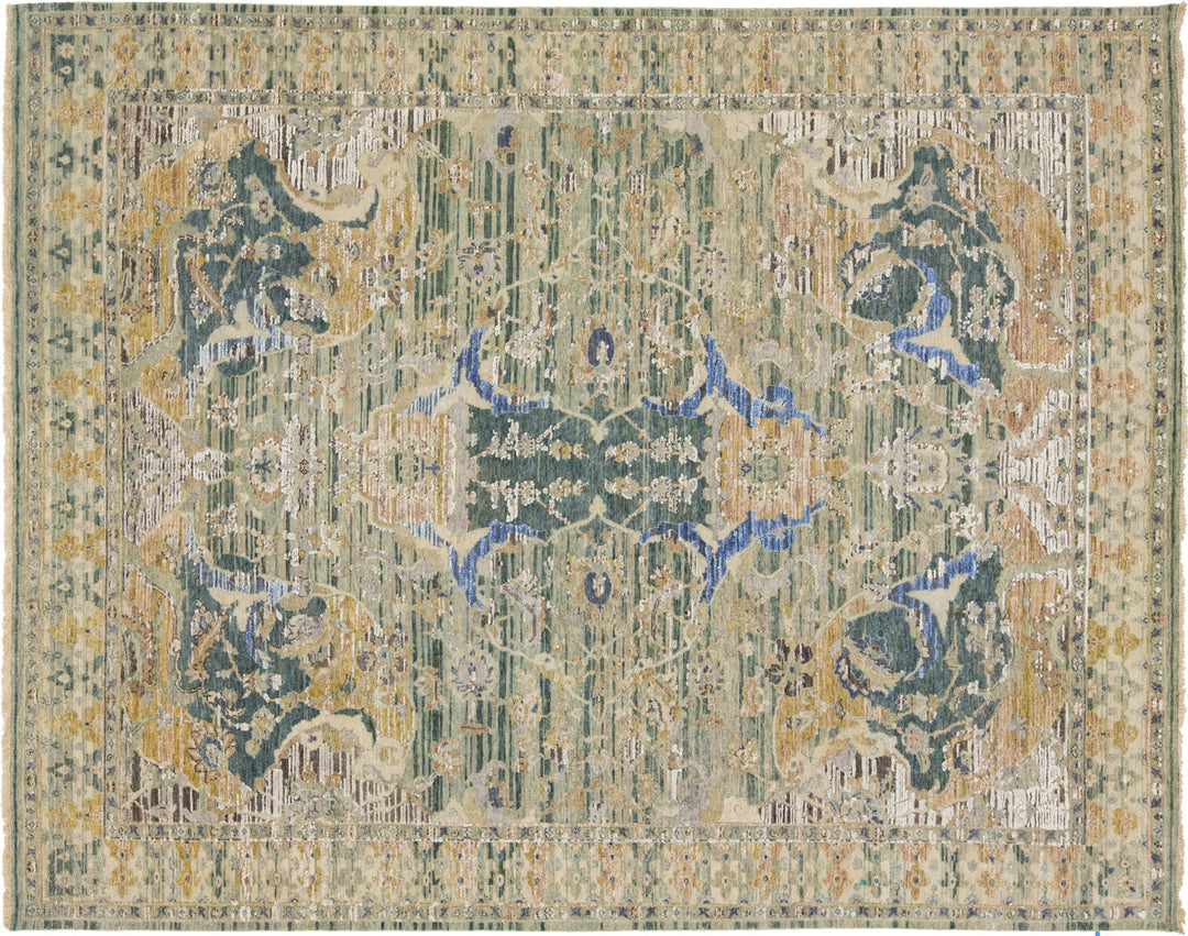 Modern Indian Wool and Silk Rug 8 X 10