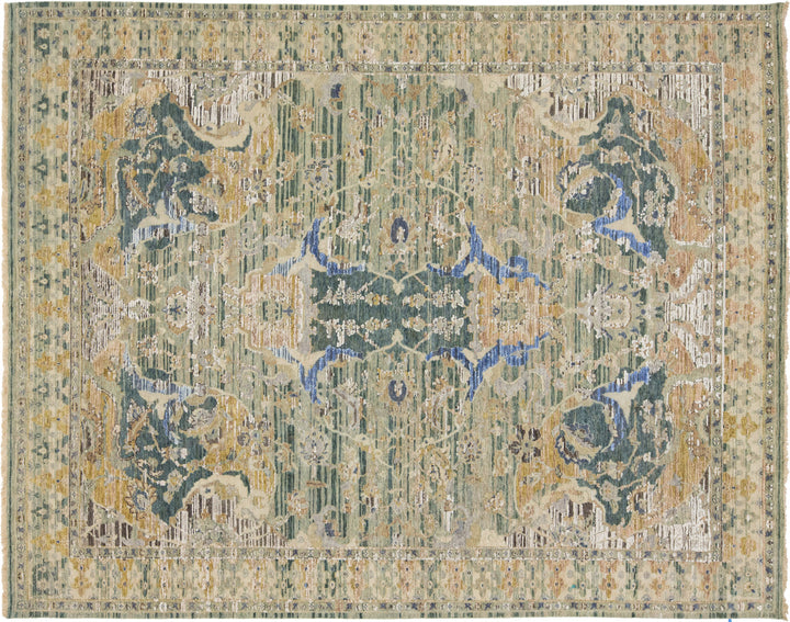 Modern Indian Wool and Silk Rug 8 X 10