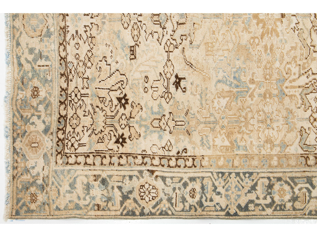 Antique Heriz Wool Rug 7 X 9
