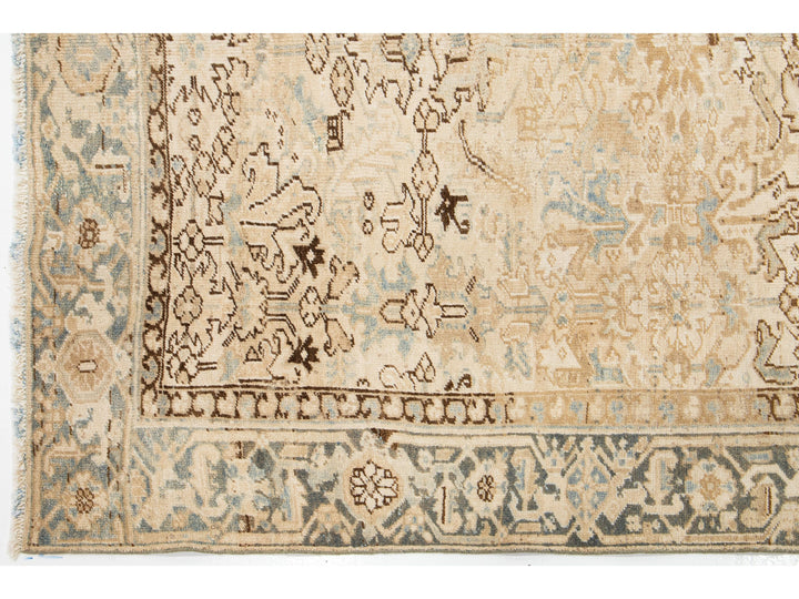 Antique Heriz Wool Rug 7 X 9