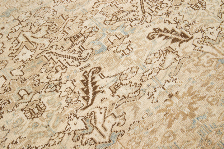 Antique Heriz Wool Rug 7 X 9