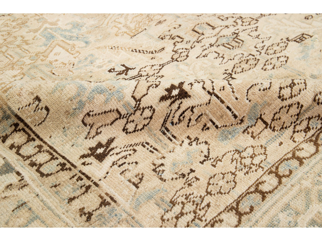 Antique Heriz Wool Rug 7 X 9