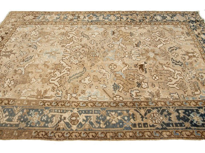 Antique Heriz Wool Rug 6 X 9