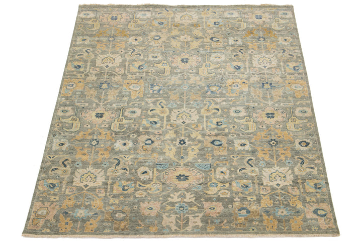 Modern Artisan Indian Wool Rug 8 X 10