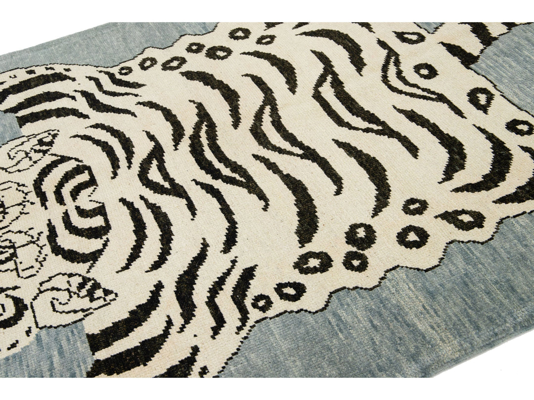 Modern Tiger Wool Rug 5 X 7